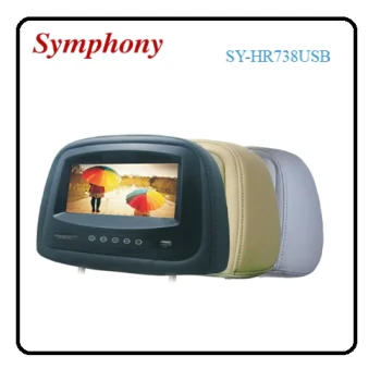 Headrest Screen 7 inch Universal Gray with USB Symphony SY-HR738USB