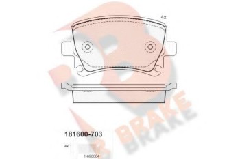 Rear Brake Pads VolksWagen Group JETTA + Passat 2007 RBRAKE